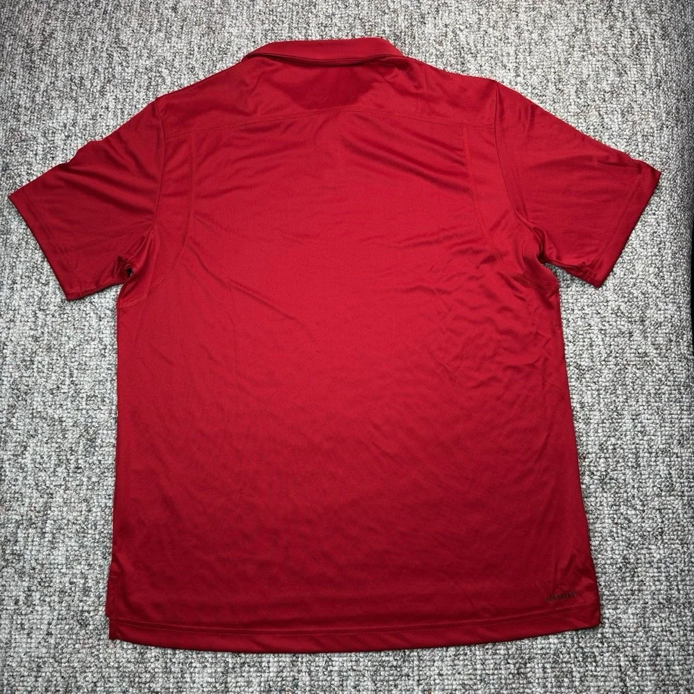 adidas M TI POLO Shirt Mens Large Short Sleeve Red NWT